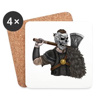 Vikings, Odin, Thor, Wallhalla, Berserkers - Coasters (set of 4) - white - Front