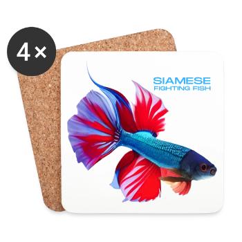 Siamese fighting - Coasters (set of 4) - white - Front