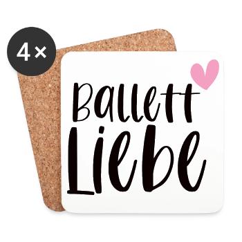 Ballett Liebe Ballerina Balletttänzerin Geschenk - Untersetzer (4er-Set) - Weiß - Vorne