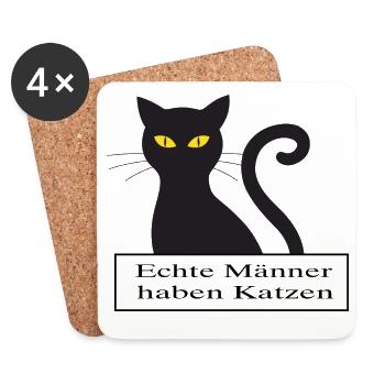 Echte Männer haben Katzen - Untersetzer (4er-Set) - Weiß - Vorne