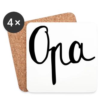 Opa - Untersetzer (4er-Set) - Weiß - Vorne