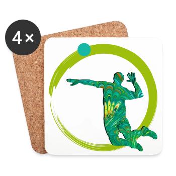 Volleyball player E 71 - Coasters (set of 4) - white - Front