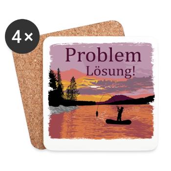 Problem Lösung Angeln - Untersetzer (4er-Set) - Weiß - Vorne