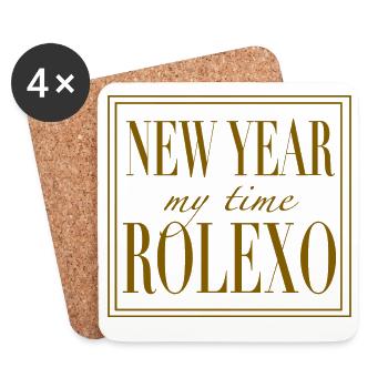 New Year My Time Rolexo – Luxury Statement - Untersetzer (4er-Set) - Weiß - Vorne