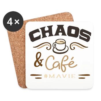 Chaos and #mavie coffee - Coasters (set of 4) - white - Front