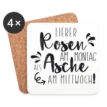 Lieber Rosen am Montag - Untersetzer (4er-Set) - Weiß - Vorne