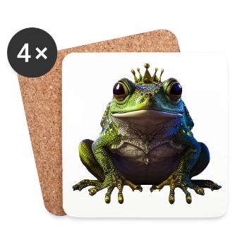 Prince grenouille - Dessous de verre (lot de 4) - blanc - Devant