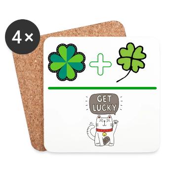 LUCK - Coasters (set of 4) - white - Front