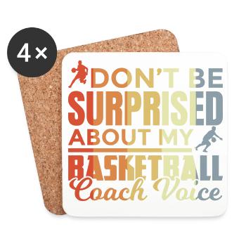 Entraîneur de basket-ball disant - Dessous de verre (lot de 4) - blanc - Devant
