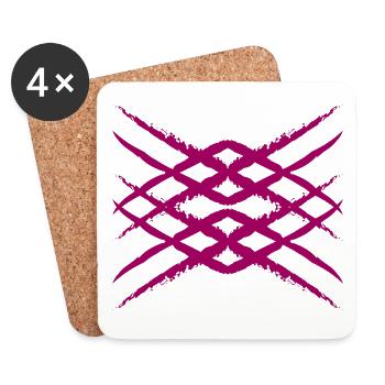 Art - Design intemporel | Diamond Art | Motif de croix - Dessous de verre (lot de 4) - blanc - Devant