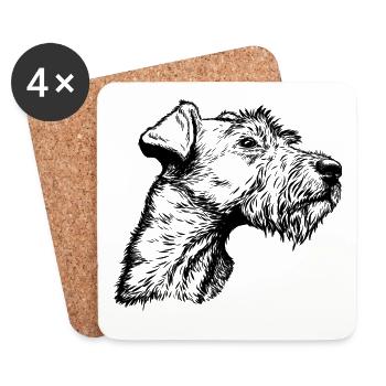 Irish Terrier Portrait - Coasters (set of 4) - white - Front