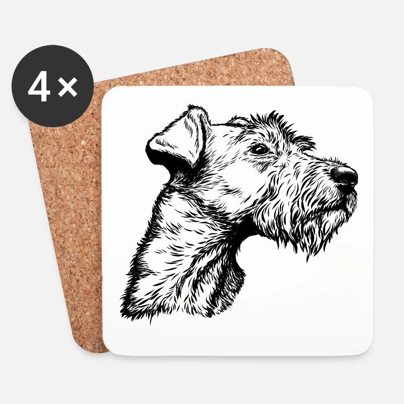 Irish Terrier Portrait - Untersetzer (4er-Set) - Weiß