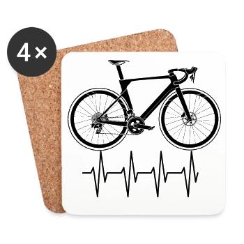 Gravel Bike gravelbike grvl Cyclecross heartbeat - Untersetzer (4er-Set) - Weiß - Vorne
