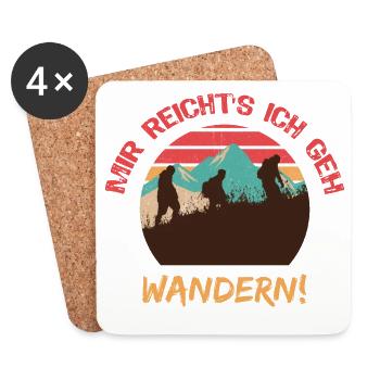 Wandererpfad Retro Sonnenuntergang - Untersetzer (4er-Set) - Weiß - Vorne