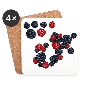 Blackberries - Coasters (set of 4) - white - Front