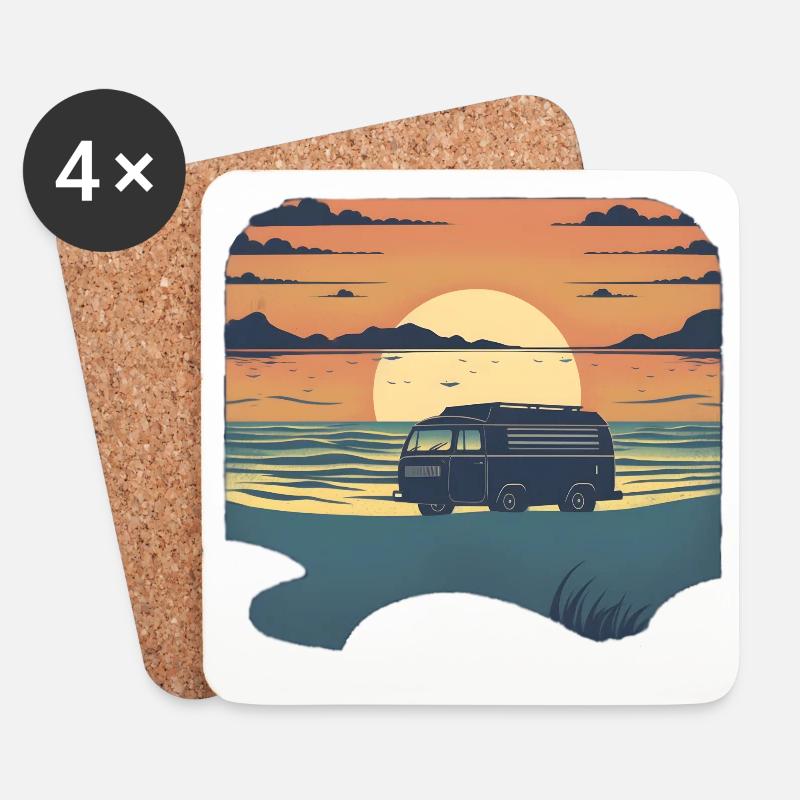 Camper - Untersetzer (4er-Set) - Weiß