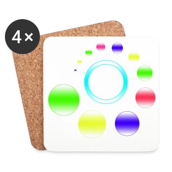 Neon Orbit Ringburst - Coasters (set of 4) - white - Front
