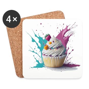 Sweet Cupcake - Coasters (set of 4) - white - Front