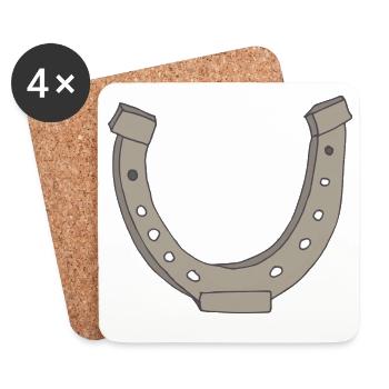 fer à cheval - Dessous de verre (lot de 4) - blanc - Devant
