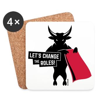Let’s Change The Roles! (Gegen Stierkampf / 2C) - Untersetzer (4er-Set) - Weiß - Vorne