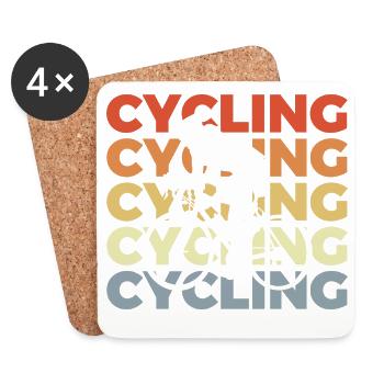 Cycling - Coasters (set of 4) - white - Front
