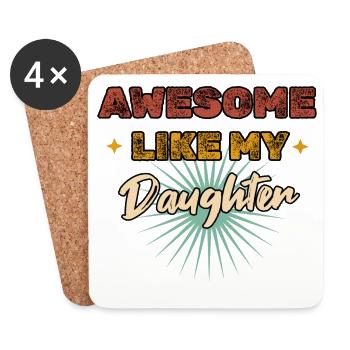 Awesome like my Daughter Vintage - Coasters (set of 4) - white - Front