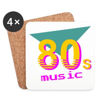 Musique des années 80 - Dessous de verre (lot de 4) - blanc - Devant