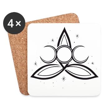 Trinity Triquetra Symbol Mond Triple Moon - Untersetzer (4er-Set) - Weiß - Vorne