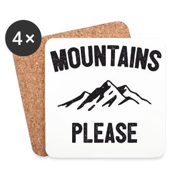 Berge bitte - Untersetzer (4er-Set) - Weiß - Vorne