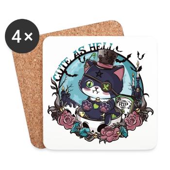 The awakening of Catleman Jack - Coasters (set of 4) - white - Front