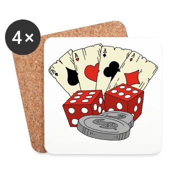 Chance aux jeux - Dessous de verre (lot de 4) - blanc - Devant