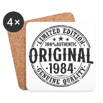Jahrgang 1984 geboren Vintage Geburtstag Geschenk - Untersetzer (4er-Set) - Weiß - Vorne