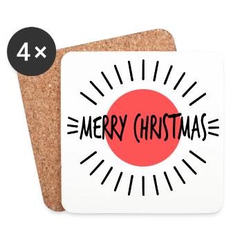 WEIHNACHTEN. FROHE WEIHNACHTEN. FROHE WEIHNACHTEN. NEUJAHR - Untersetzer (4er-Set) - Weiß - Vorne