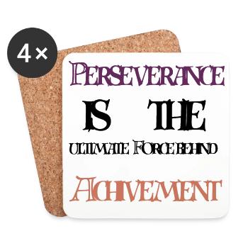 Persévérance et Réussite - Dessous de verre (lot de 4) - blanc - Devant