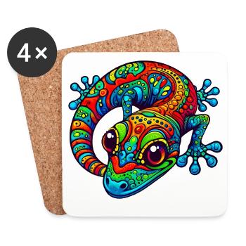 Gecko - Untersetzer (4er-Set) - Weiß - Vorne