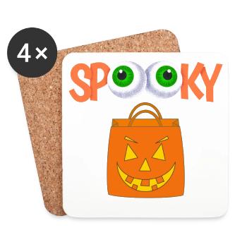 halloween, jeter un sort, spooky - Dessous de verre (lot de 4) - blanc - Devant