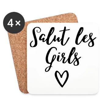 filles, salut les girls, meilleures amies - Dessous de verre (lot de 4) - blanc - Devant