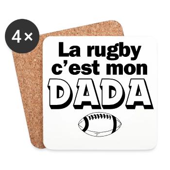 rugby, rugby humour, fan de rugby - Dessous de verre (lot de 4) - blanc - Devant