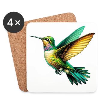 Colibri - Dessous de verre (lot de 4) - blanc - Devant