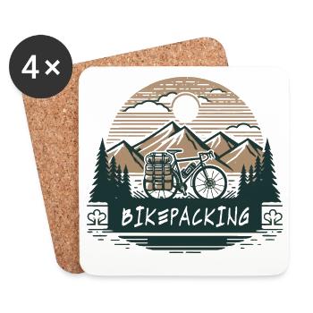 Gravel Bike Mountain Bikepacking Adventure Design - Coasters (set of 4) - white - Front