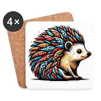 Igel - Untersetzer (4er-Set) - Weiß - Vorne