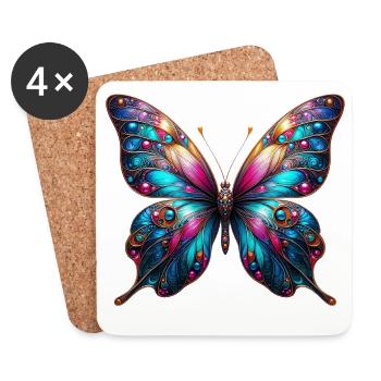 Schmetterling - Untersetzer (4er-Set) - Weiß - Vorne