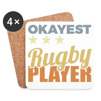 Average rugby player - Coasters (set of 4) - white - Front