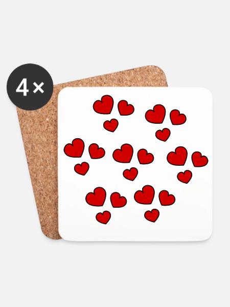 VALENTINSTAG. Junggesellinnenabschied. ICH LIEBE DICH. ICH LIEBE DICH. LIEBE - Untersetzer (4er-Set) - Weiß