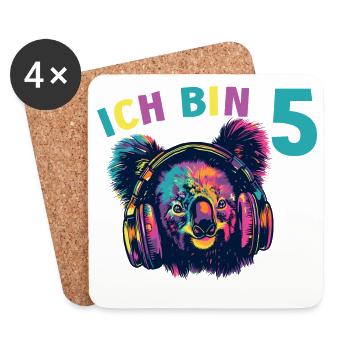 Koalabär Koalabären Koala 5 Geburtstag 5 Jahre - Untersetzer (4er-Set) - Weiß - Vorne