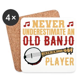 Unterschätze nie alte Banjospieler - Untersetzer (4er-Set) - Weiß - Vorne