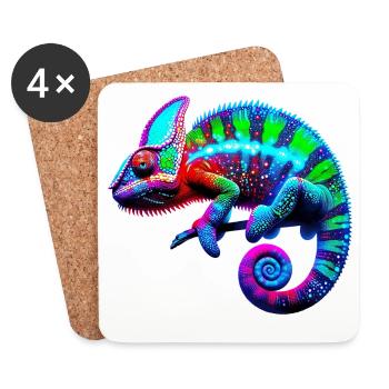 Chameleon - Coasters (set of 4) - white - Front