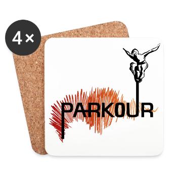 Parkour Ninja - color - Coasters (set of 4) - white - Front