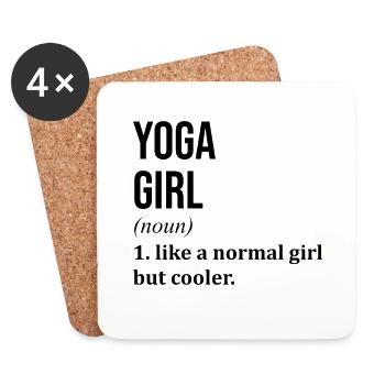 Yoga Yoga Yoga - Dessous de verre (lot de 4) - blanc - Devant