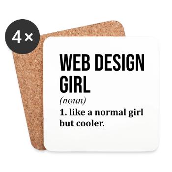 Conception de sites Web - Dessous de verre (lot de 4) - blanc - Devant